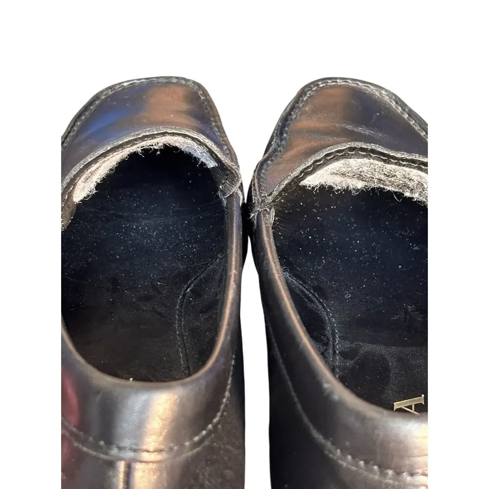 Prada Black Leather‎ Driving Loafers Size 7 Slip On Italy Designer Minimalist